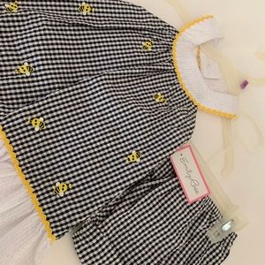 The little Honeybee's Black Gingham12months 2-Pieces